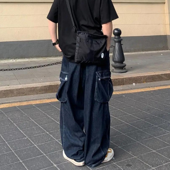 BAGGY DENIM CARGO HOSE