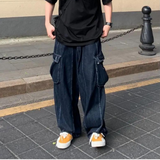 BAGGY DENIM CARGO HOSE Blau / S