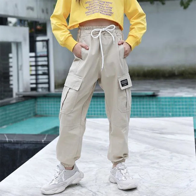 BASIC MÄDCHEN CARGO HOSE Beige / 4 jahre
