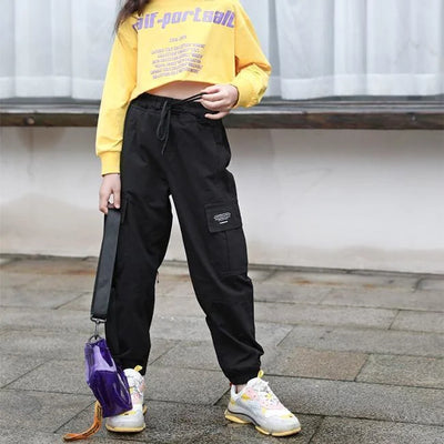 BASIC MÄDCHEN CARGO HOSE Schwarz / 4 jahre