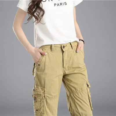 BEIGE CARGO SHORTS FÜR DAMEN KLASSISCH