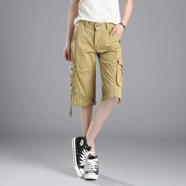BEIGE CARGO SHORTS FÜR DAMEN KLASSISCH