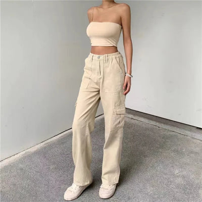 BEIGE CASUAL CARGO JEANS
