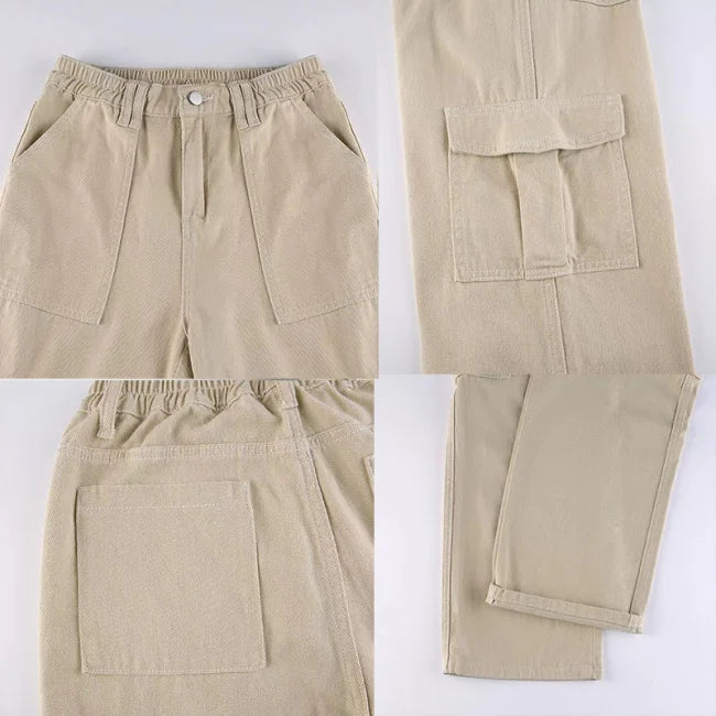 BEIGE CASUAL CARGO JEANS