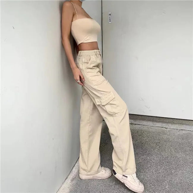 BEIGE CASUAL CARGO JEANS