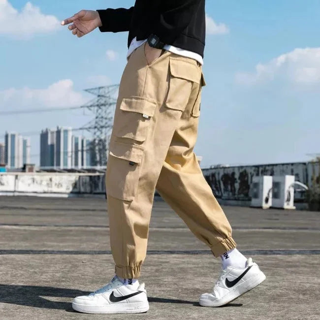 BEIGE HERREN CARGO HOSE IM HAREM STIL Beige / XS