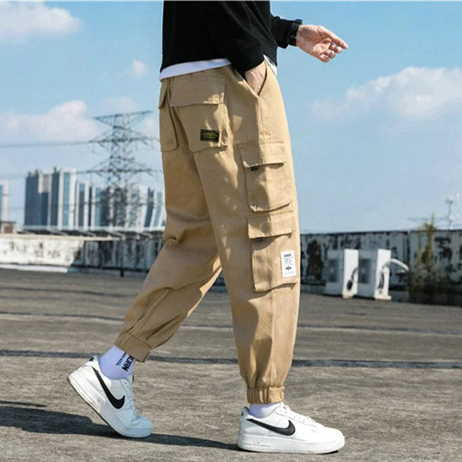 BEIGE HERREN CARGO HOSE IM HAREM STIL