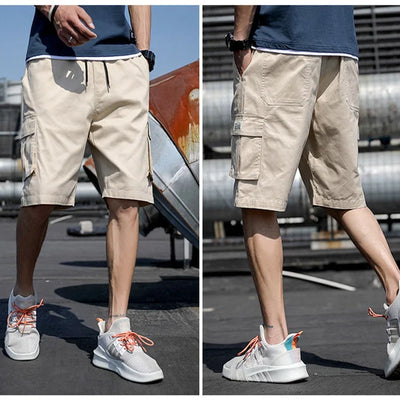 BEIGE HERREN SHORTS IM CARGO STIL