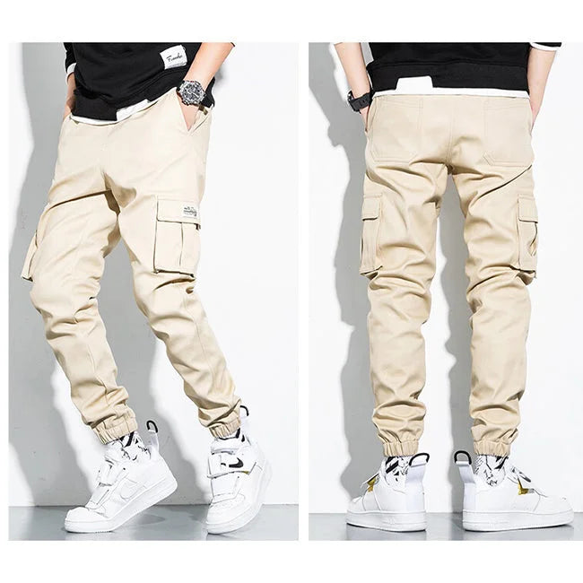 BEIGE SLIM CARGO HOSE HERREN