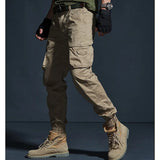 BEIGE SLIM FIT HERREN CARGO HOSE AUS FLEXIBLEM MATERIAL