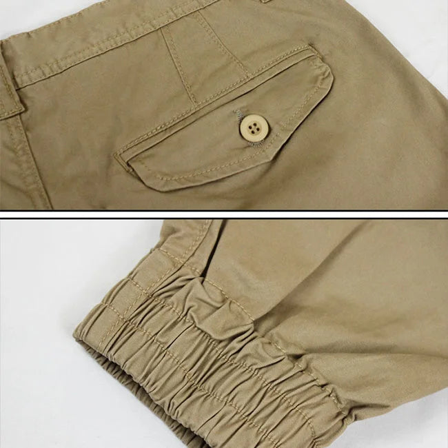 BEIGE SLIM FIT HERREN CARGO HOSE AUS FLEXIBLEM MATERIAL