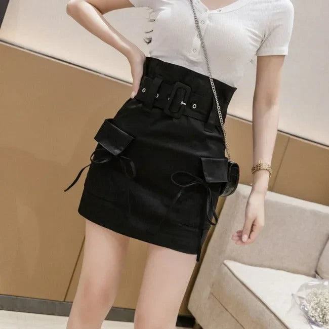 BEIGER HIGH WAIST CARGO ROCK