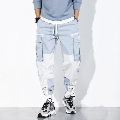 BLAU WEISSE CARGO HOSE Blau / S