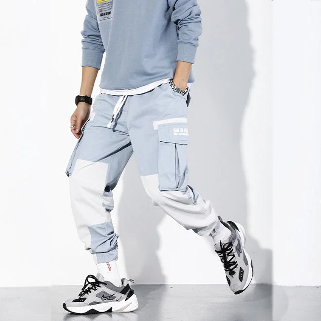 BLAU WEISSE CARGO HOSE