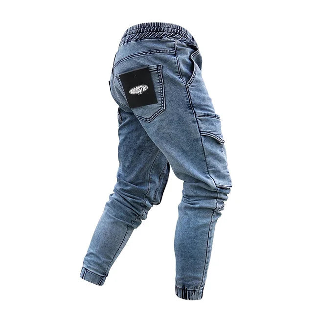 BLAUE SLIM FIT HERREN CARGO JEANS