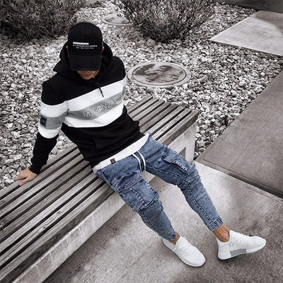 BLAUE SLIM FIT HERREN CARGO JEANS