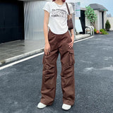 BRAUNE DAMEN CARGO HOSE MIT SCHLAGBEINEN