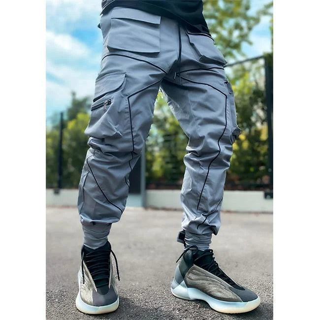 CARGO HOSEN MIT REFLEKTIERENDEN ELEMENTEN Blau / S