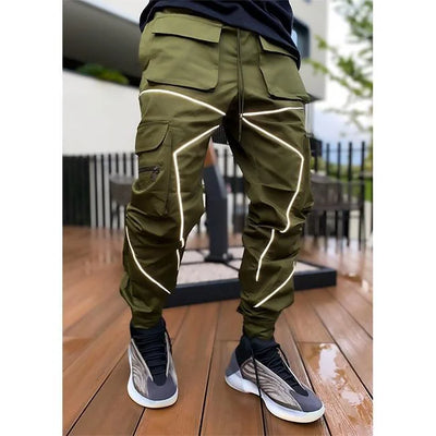 CARGO HOSEN MIT REFLEKTIERENDEN ELEMENTEN Khaki / S