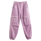 DAMEN CARGO HOSE BLASSROSA HIGH WAIST