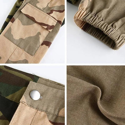 DAMEN CARGO HOSE CAMOUFLAGE DESIGN BISTYLE