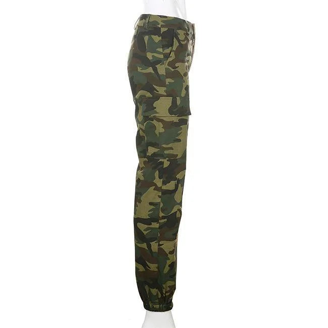 DAMEN CARGO HOSE CAMOUFLAGE DESIGN BISTYLE