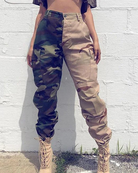 DAMEN CARGO HOSE CAMOUFLAGE DESIGN BISTYLE Camouflage / S