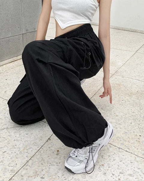 DAMEN CARGO HOSE SCHWARZ GOTH STYLE