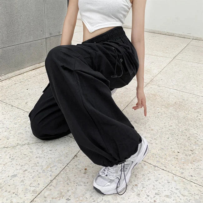 DAMEN CARGO HOSE SCHWARZ GOTH STYLE