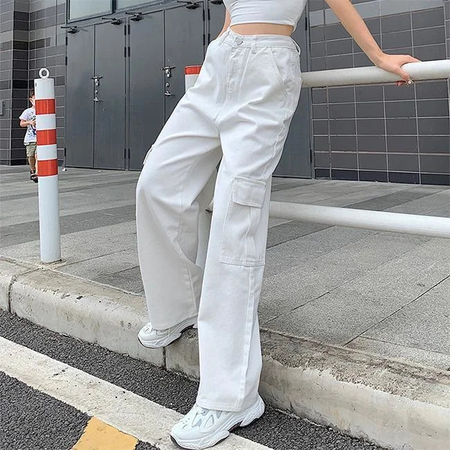 DAMEN CARGO HOSE TWILL Weiß / S
