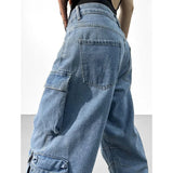 DAMEN CARGO JEANS MIT MEHREREN TASCHEN GEWASCHEN