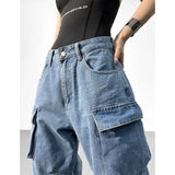 DAMEN CARGO JEANS MIT MEHREREN TASCHEN GEWASCHEN