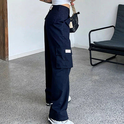 DAMEN CARGO JEANS NAVY BLAU