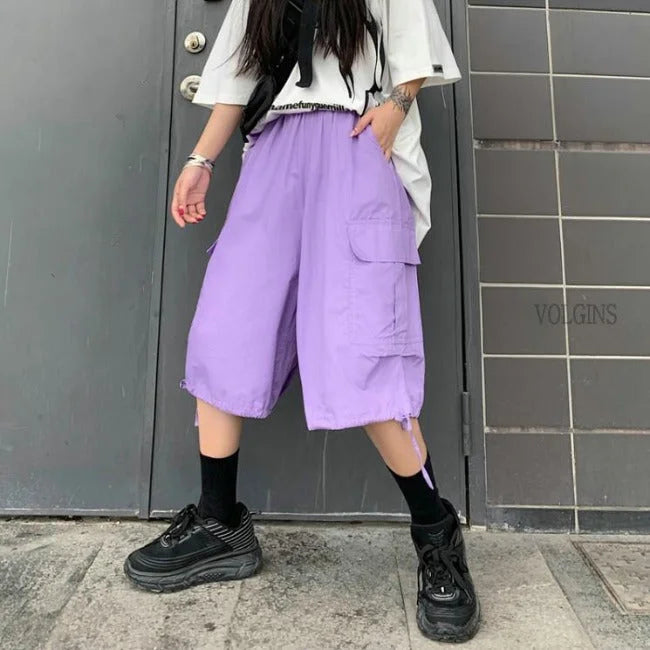 DAMEN CARGO SHORTS IN URBAN PURPLE Violettt / XS