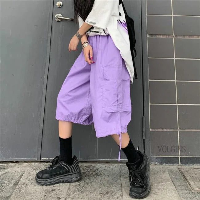 DAMEN CARGO SHORTS IN URBAN PURPLE