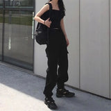 DAMEN HIGH WAIST CARGO HOSE NASHI Schwarz / S