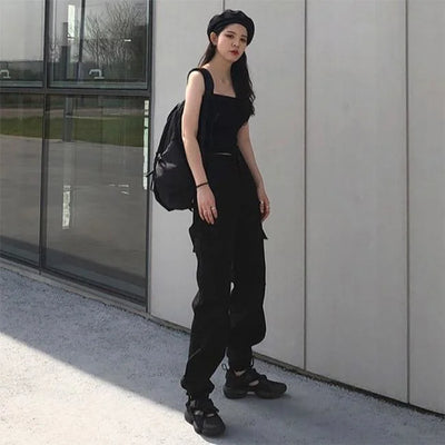 DAMEN HIGH WAIST CARGO HOSE NASHI