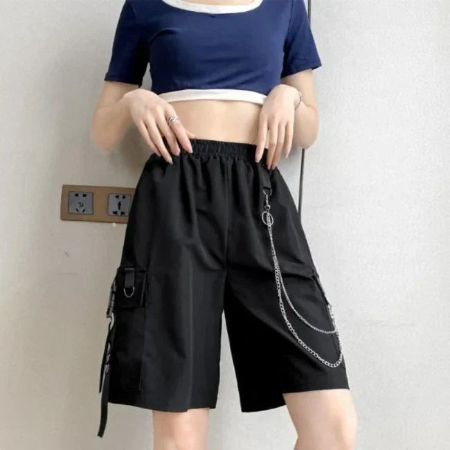 DAMEN HOSENROCK MIT TASCHEN UND KETTE