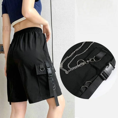 DAMEN HOSENROCK MIT TASCHEN UND KETTE