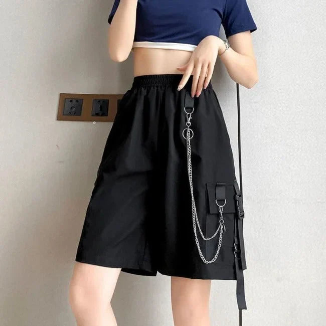 DAMEN HOSENROCK MIT TASCHEN UND KETTE
