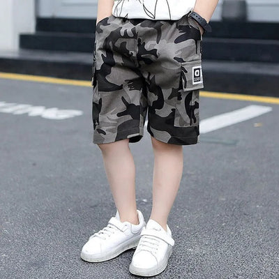 GRAUE CAMOUFLAGE CARGO SHORTS FÜR KINDER Camouflage / 3 jahre