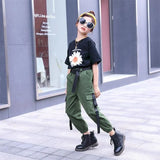 GRÜNE STREETWEAR CARGO HOSE MÄDCHEN
