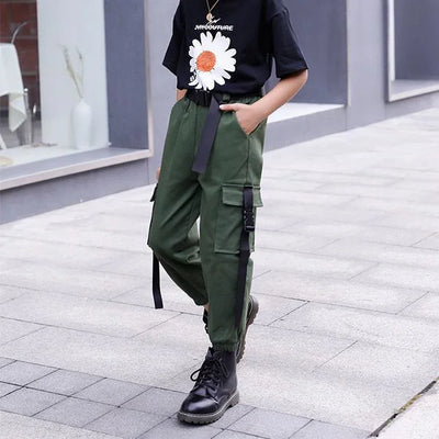 GRÜNE STREETWEAR CARGO HOSE MÄDCHEN Grün / 4 jahre