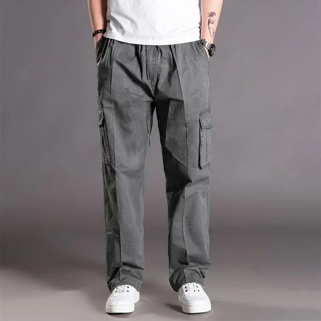 HERREN CARGO HOSE AUS WEICHEM MATERIAL Grau / M