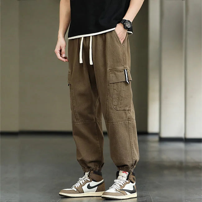 HERREN CARGO HOSE IN KHAKI HIP HOP STIL Braun / S