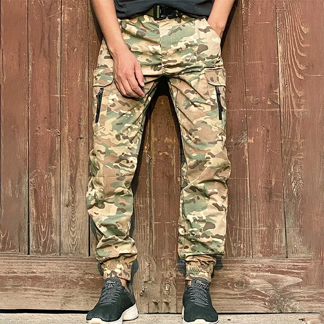 HERREN CARGO HOSE IN OLIVGRÜN TAKTISCHER STIL
