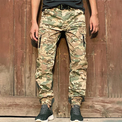 HERREN CARGO HOSE IN OLIVGRÜN TAKTISCHER STIL Camouflage / S