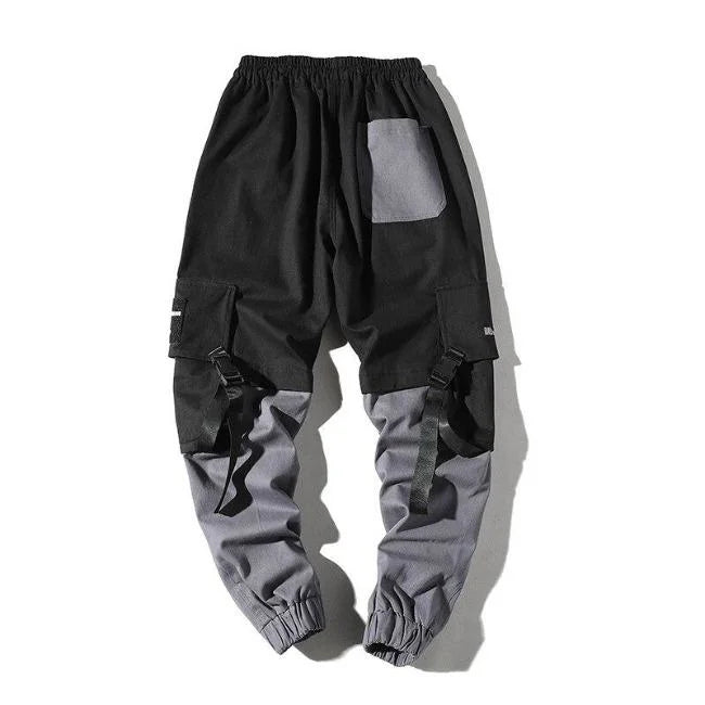 HERREN CARGO HOSE MIT GURT GRAU SCHWARZ