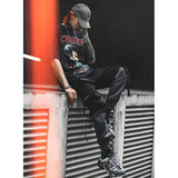 HERREN CARGO HOSE MIT GURT GRAU SCHWARZ
