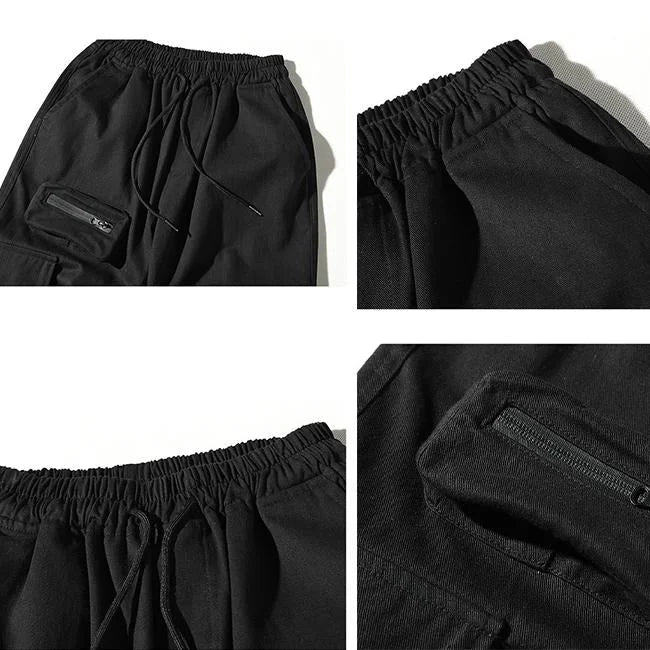 HERREN CARGO HOSE MIT GURT GRAU SCHWARZ